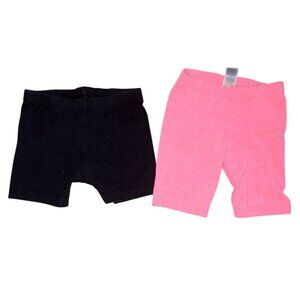 Carters/Old Navy Toddler Biker Short 2 Piece Lot-Pink/Black-3T-GUC